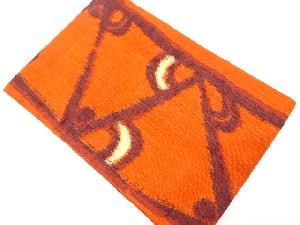 未使用品　手織り真綿紬　更紗模様織り出し名古屋帯